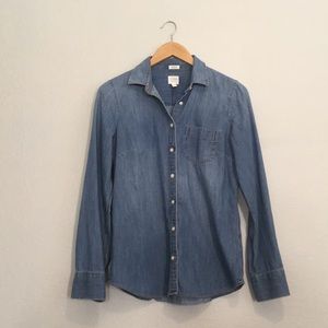 J Crew Chambray Button Up Button Down Shirt